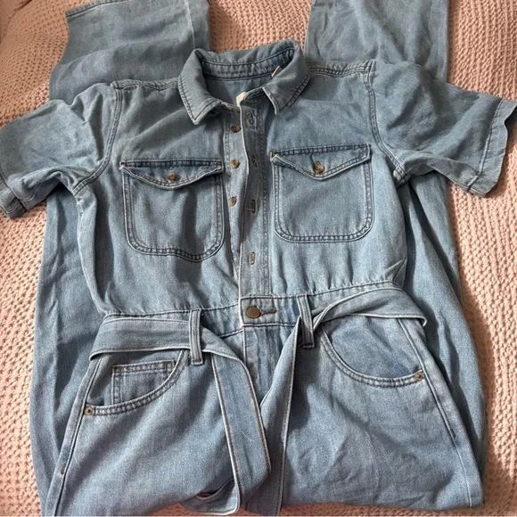 Universal Thread Denim Jumpsuit Women’s Size 6 Western Jumpsuot - Picture 4 of 6